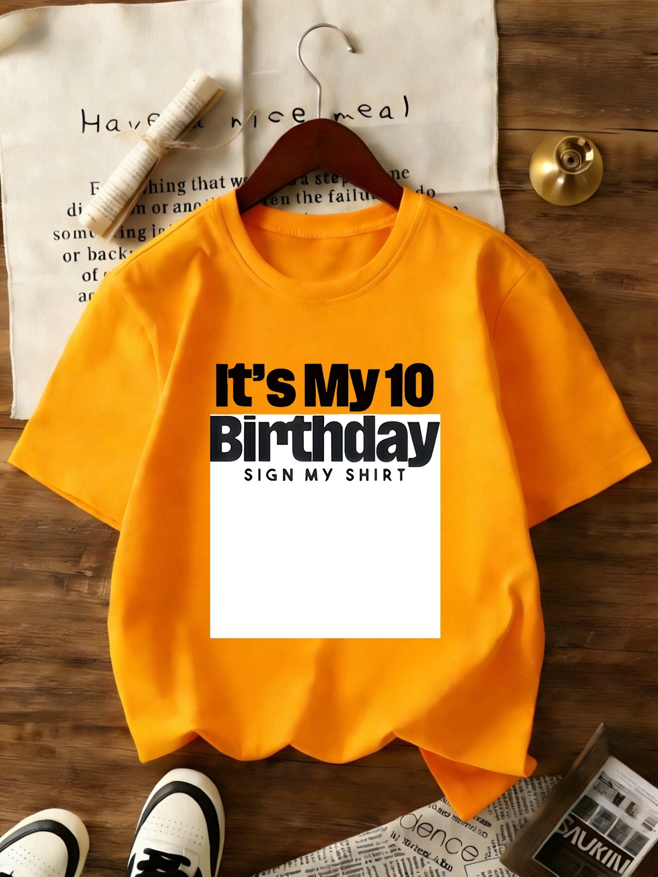 Girls' 10th Birthday Short Sleeve Cotton T-Shirt Casual Style