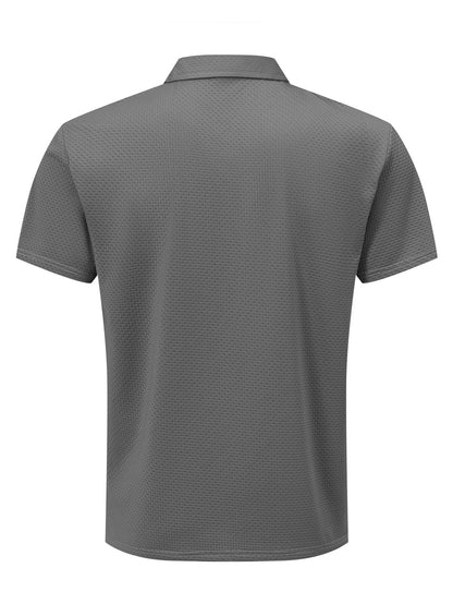 G884-DIOS Men's Short Sleeve Casual Summer Printed T-Shirt - Fashionable and Versatile Top, Geometric Design, Lightweight Golf Shirt - ayq