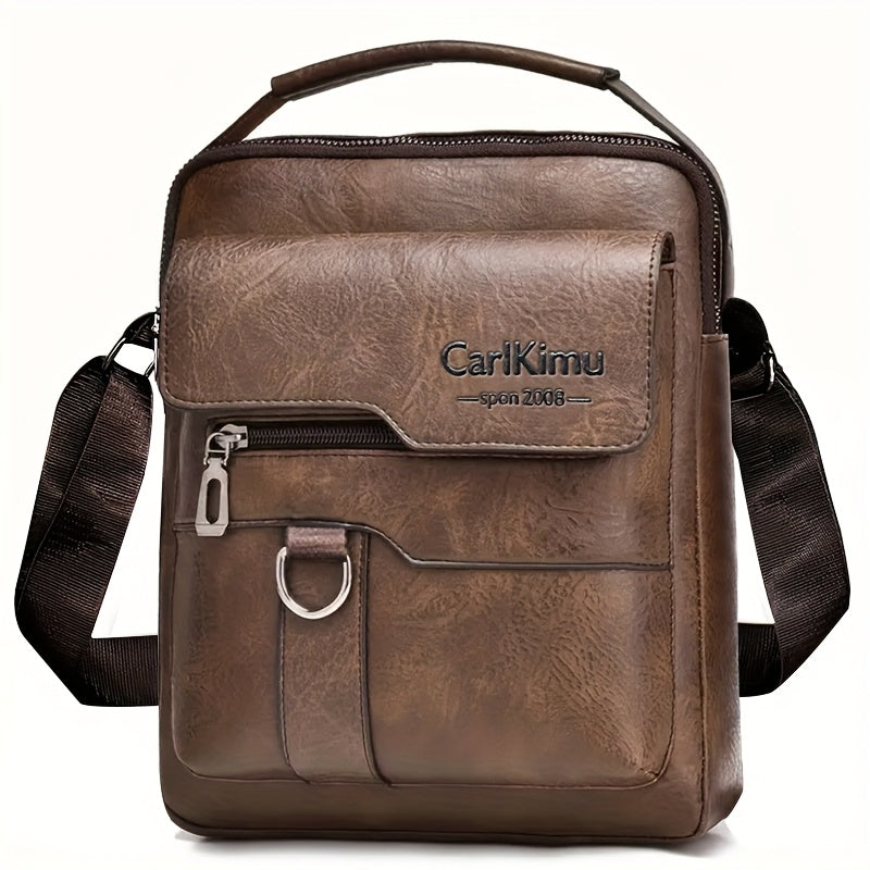 New Men's crossbody bag, single-shoulder bag, casual and fashionable, simple and trendy handbag for going out [Zipper direction random]