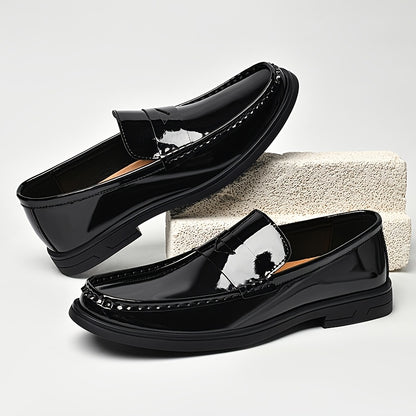 Men's Genuine Leather Loafers Slip-On Vintage Style Casual Shoes