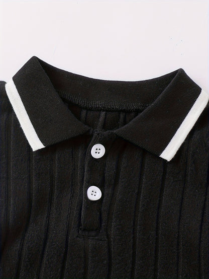 Boys' Casual Polo Shirt and Shorts Set for Spring Summer