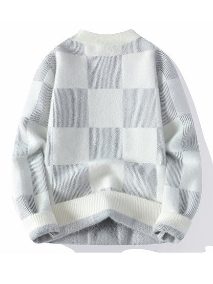 New Men'S Autumn And Winter Pullover Sweater with a Round Neck for Warmth, Knit