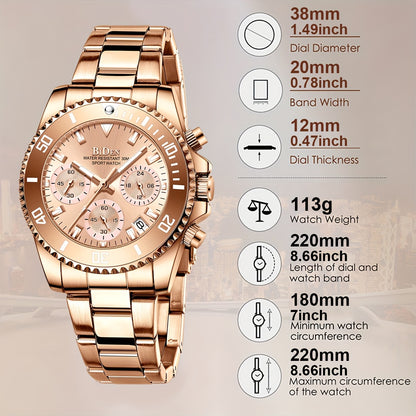 Rose Gold Women’s Fashion Watch with Stainless Steel Band