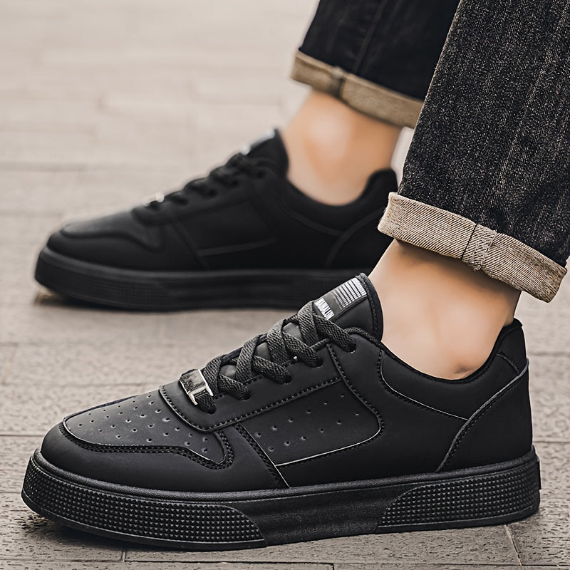 1 Pair of Men's Outdoor Sports Shoes, Lace-up Fitness Skateboarding Shoes, Athletic Casual Shoes, Walking Shoes, Easy to Wear for Large Sizes, Comfortable Soft Sole - ayq