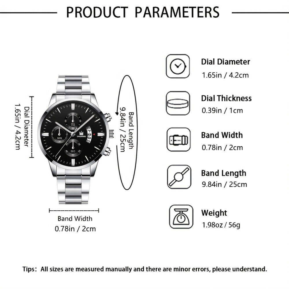 6pcs Men'S Watch Set, a Premium Collection Essential for Stylish Men, Showcasing Ultimate Charm.