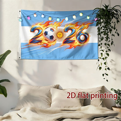 Argentine Flag 2026 Football Fan Banner Polyester Decor