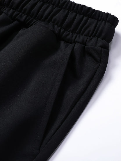 Men's Two-Piece Sportswear Suit: Zipper Hoodie + Sweatpants Set, Spring/Autumn Solid Color Regular Long Sleeve Zipper Hoodie with Drawstring, Threaded Trousers, Casual Sportswear Two-Piece Set