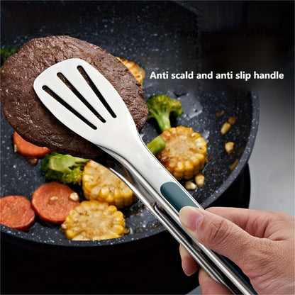 Stainless Steel Kitchen Tongs Set, Non-Slip Grip, Multi-Purpose Cooking Utensils for Grilling, Serving, And Salad, Metal Food Grabber for Bread And BBQ - Home Kitchen Accessories