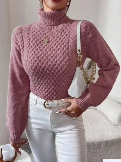 Women's High Neck Twisted Sweater