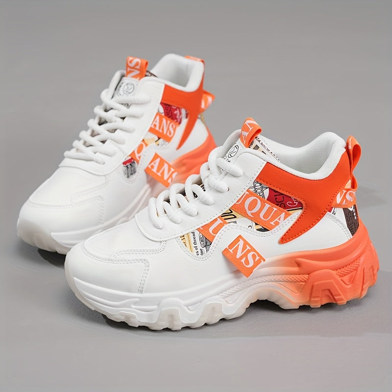 1 Pair Women'S Fashion Sneakers - Lightweight All-Season Running Shoes with Polyurethane Upper, Fabric Inner  Insole, Rubber Sole