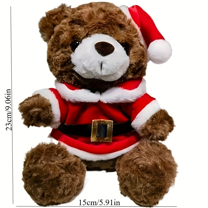 One Cute Christmas Teddy Bear Plush Toy, Perfect As a Soft Gift for Children, Ideal for Holiday Home Decoration And As a Festive Present