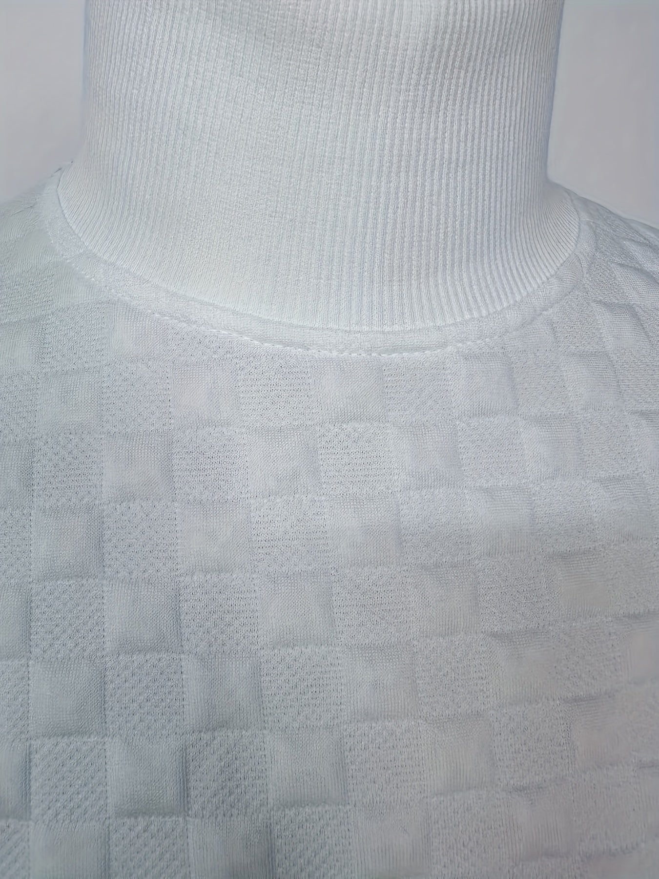 Men'S Thickened Three-Dimensional Square High-Neck Long-Sleeve Knit Sweater
