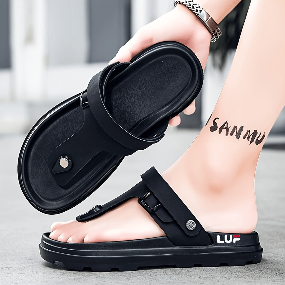 Men's Comfortable Brown & Black EVA Slip-On Casual Slides