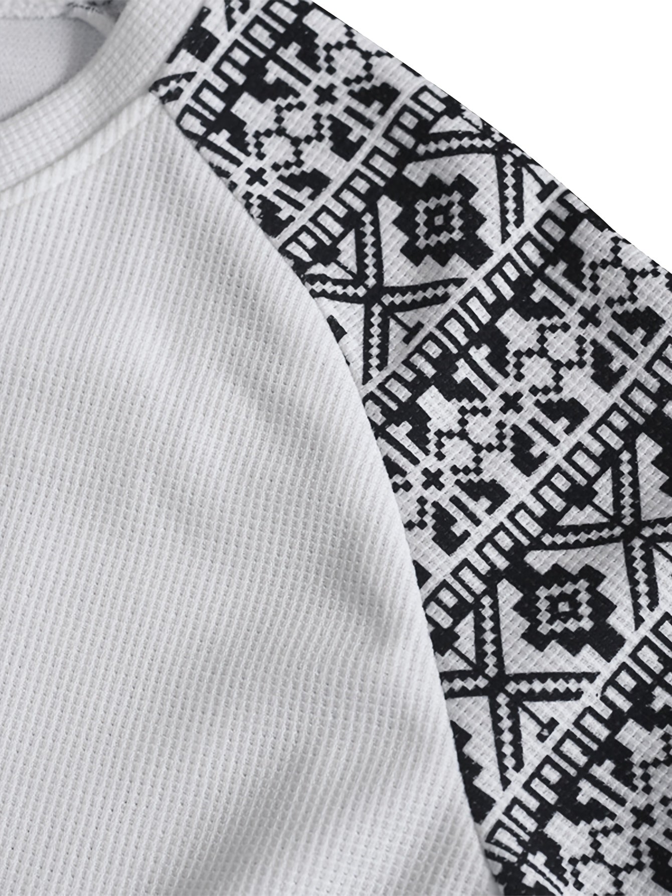 Men'S Long-Sleeve T-Shirt in a Heavy Waffle Knit for Autumn, Perfect for Casual Wear