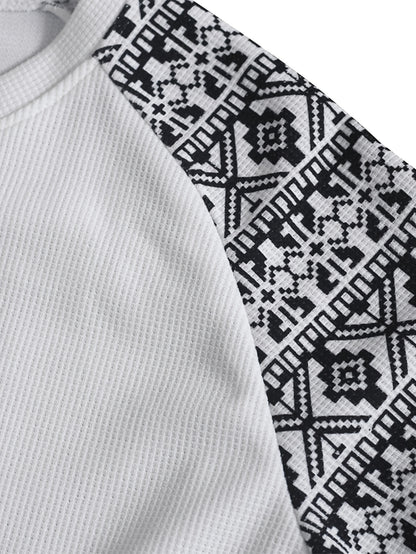 Men'S Long-Sleeve T-Shirt in a Heavy Waffle Knit for Autumn, Perfect for Casual Wear