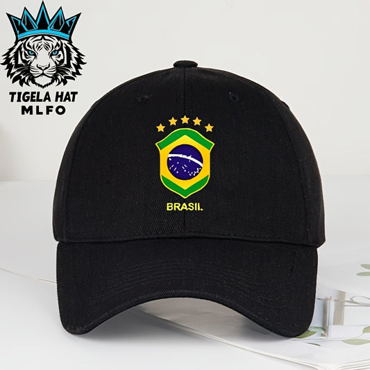 Lightweight BRASIL Printed Baseball Cap for Men, Adjustable Sports Hat - ayq