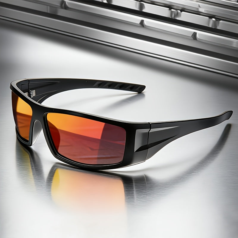 Polarized Sports Sunglasses with Black Full Rim Frame for Men & Women