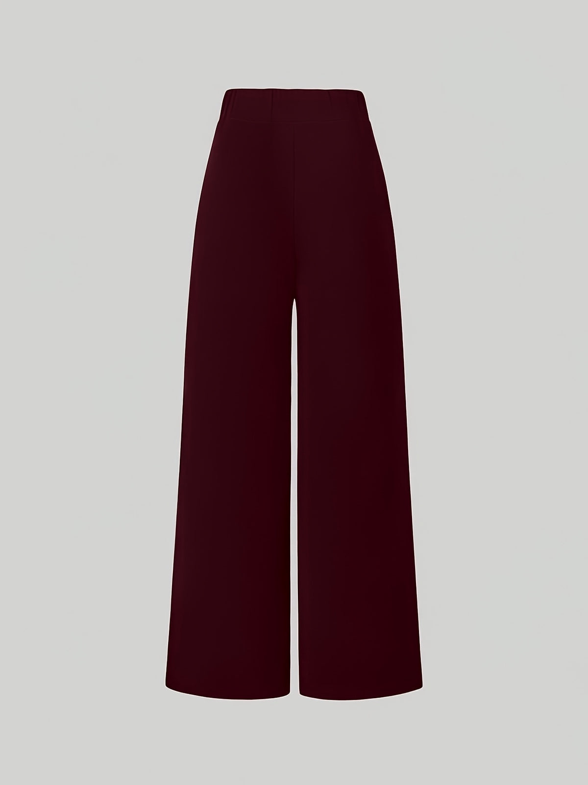 Elegant Wide-Leg Stretch Pants for Women - Solid Color, All Season