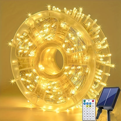 Solar Remote Control 19 Modes Outdoor Festival Party Decorations Garden Corridor Decoration Christmas Halloween Lights Wedding Proposal Scene New Year Decoration