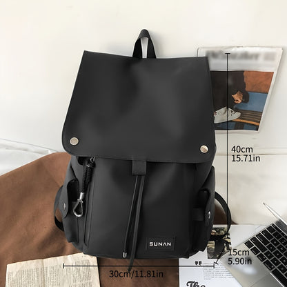 Trendy Large Flap Backpack For Men Women, Campus Stylish Street Style Backpack For High School  College