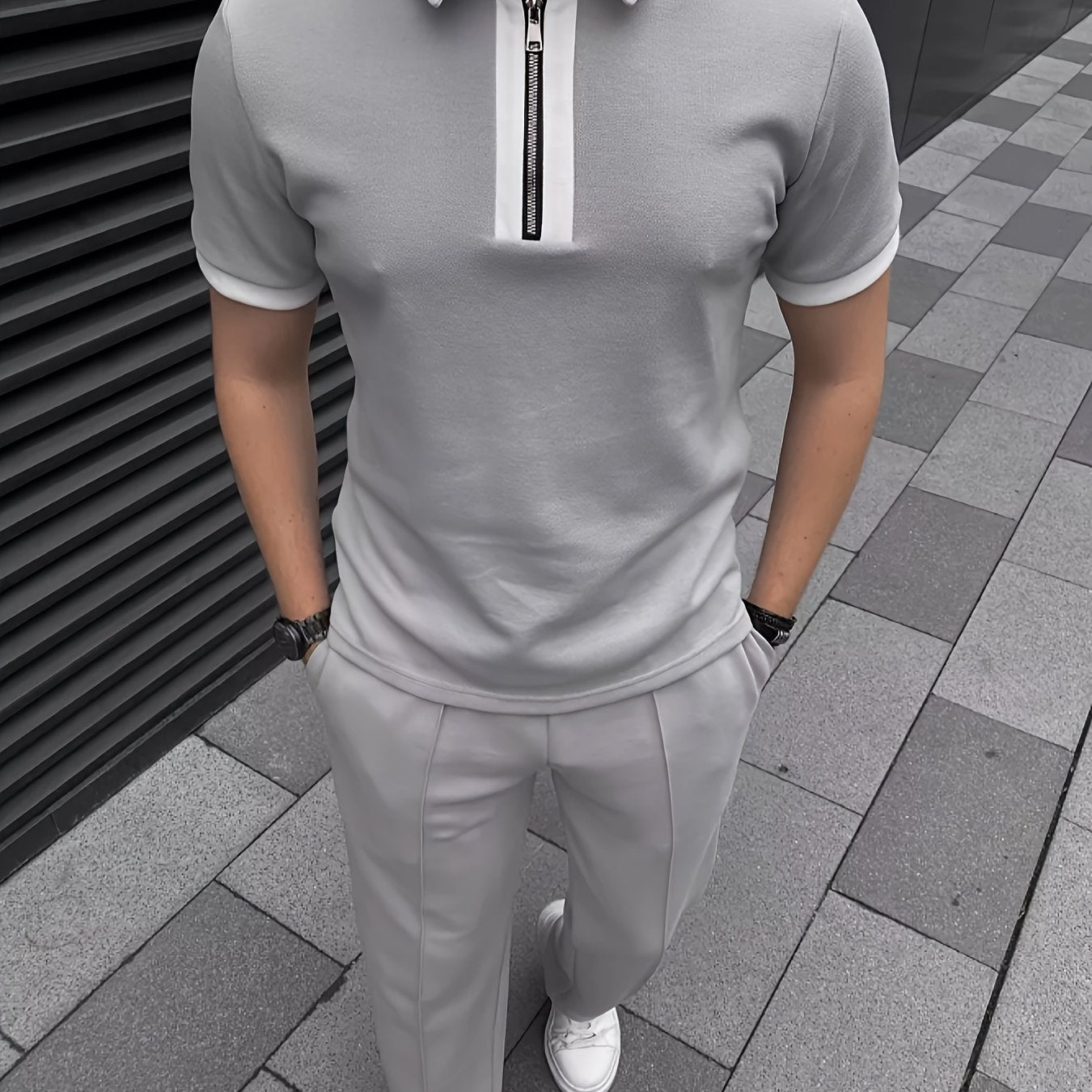 Men's Casual Two-Piece Set - Stretch Comfort Fabric - Suitable for Spring/Autumn Seasons - ayq