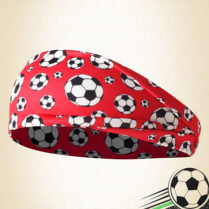 Unisex Elastic Soccer Print Headband for Training & Casual Wear