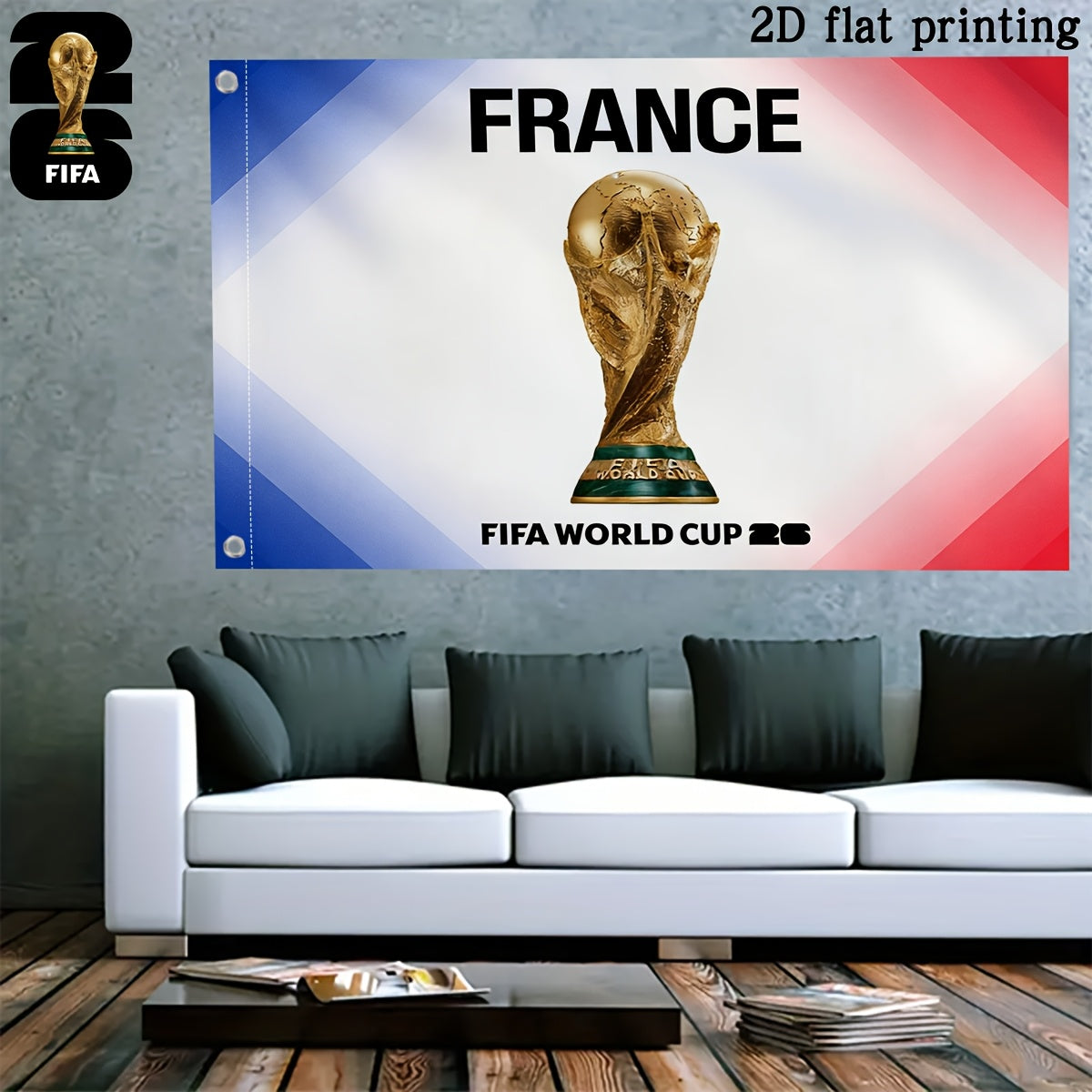 2026 FIFA World Cup Mascot Square Flag for Fans & Events