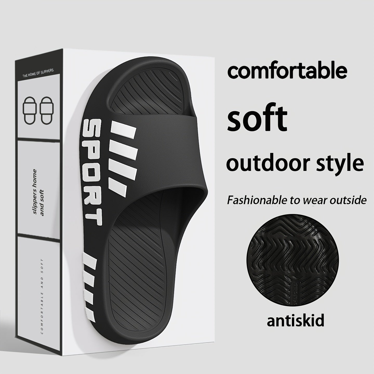 Men'S Casual Summer EVA Slippers | Non-Slip, Durable Sole, Comfortable Slide-On Design, Suitable for Outdoor, Indoor, and Bathroom Use, Unisex - ayq