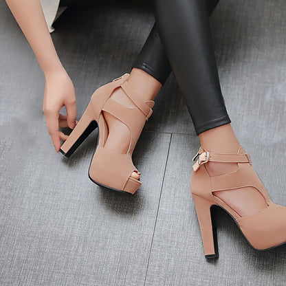 Ultra-high heel summer apricot comfortable thin heel high heels fashion Women's sandals work leisure sloping heel single shoes