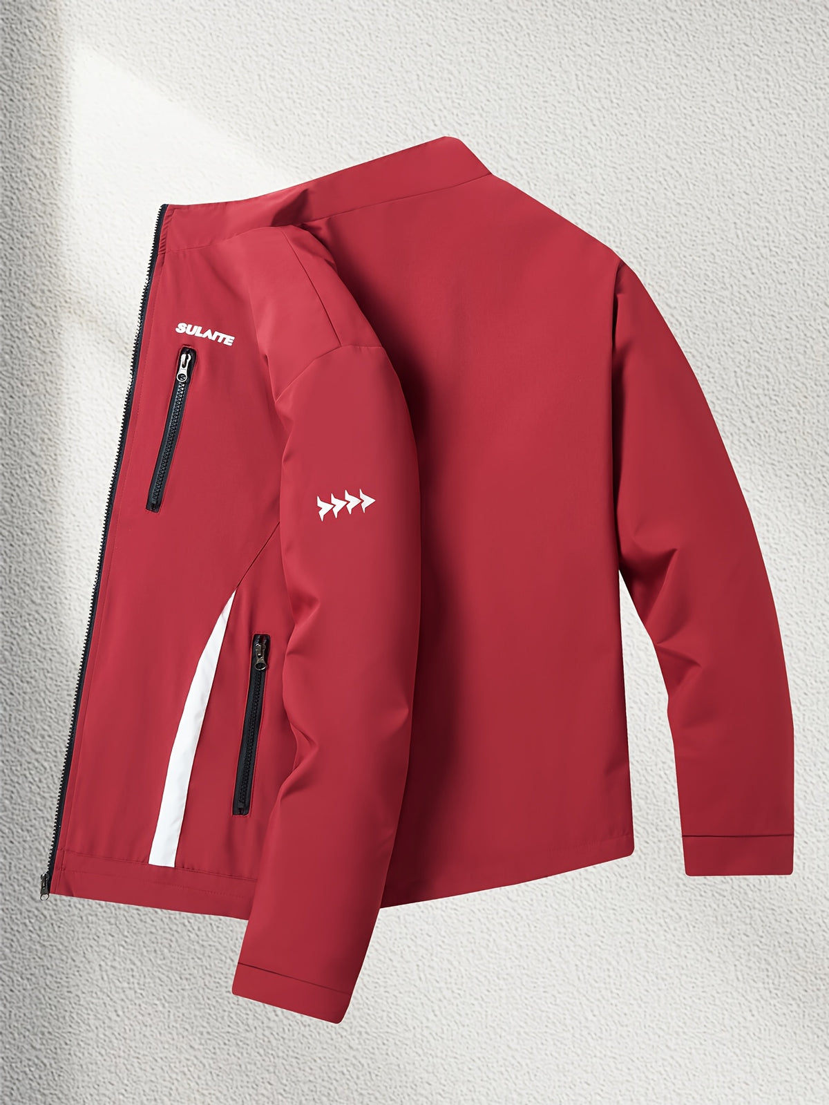 Unisex Casual Sport Bomber Jacket with Stand Collar for Spring-Fall