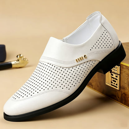Men's Lightweight Slip-On Loafers - Breathable PU Casual Dress Shoes