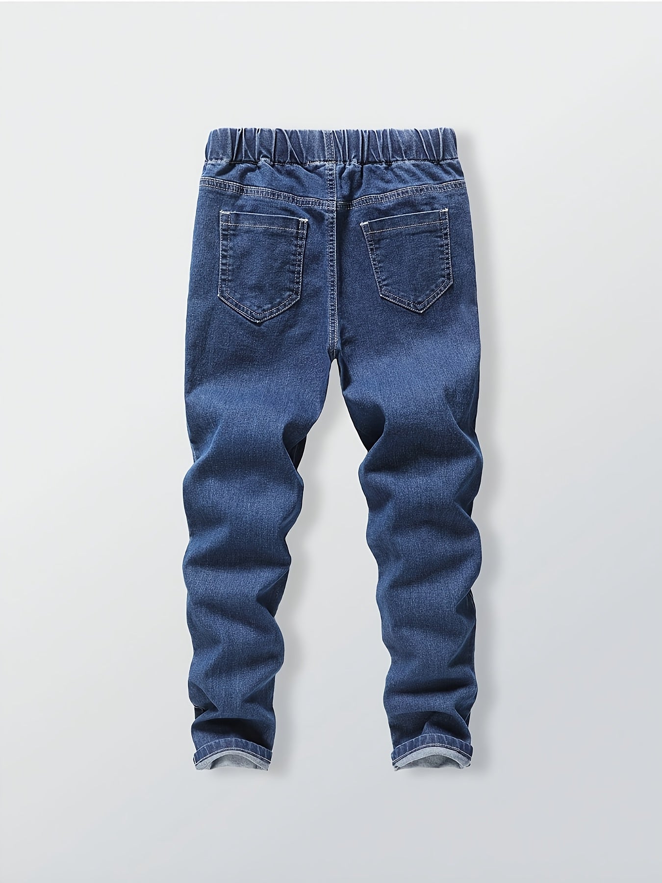 Boys' Slim Fit Denim Jeans with Adjustable Drawstring Waist