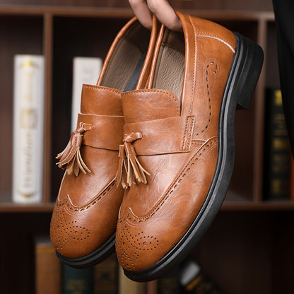 Men's Retro Loafers with Tassel Detail Lightweight Comfort