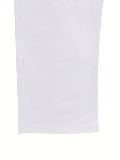 Men'S Casual Linen Drawstring Pants - Comfortable Straight Fit, Lightweight & Breathable for Beach & Outdoor Activities, Beach Casual Wear|Straight Fit Pants|Lightweight Fabric
