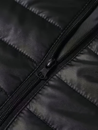 New Men'S Hooded Jacket, Thick And Warm Outerwear, Suitable for Outdoor Sports, Climbing, And Casual Wear in Winter. Features a Ribbed Design, Full Zipper Closure, And a Easy Yet Stylish Look