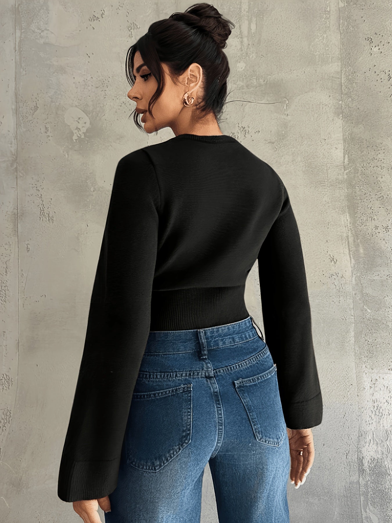 Women's Autumn Elegant Crew Neck Slim Fit Sweater