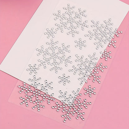 1pc White 3D Snowflake Rhinestone Eye Sticker - Sparkling Face & Eyelid Decoration, Gemstone Patch for Y2K, Music Festival, Party Makeup, Winter Costume - Easy Apply Glam Accessory
