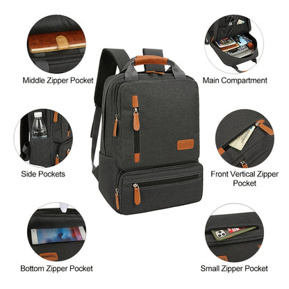 Three-Piece Set Casual Men'S Laptop Backpack Double Shoulder Bag for Outdoor Travel