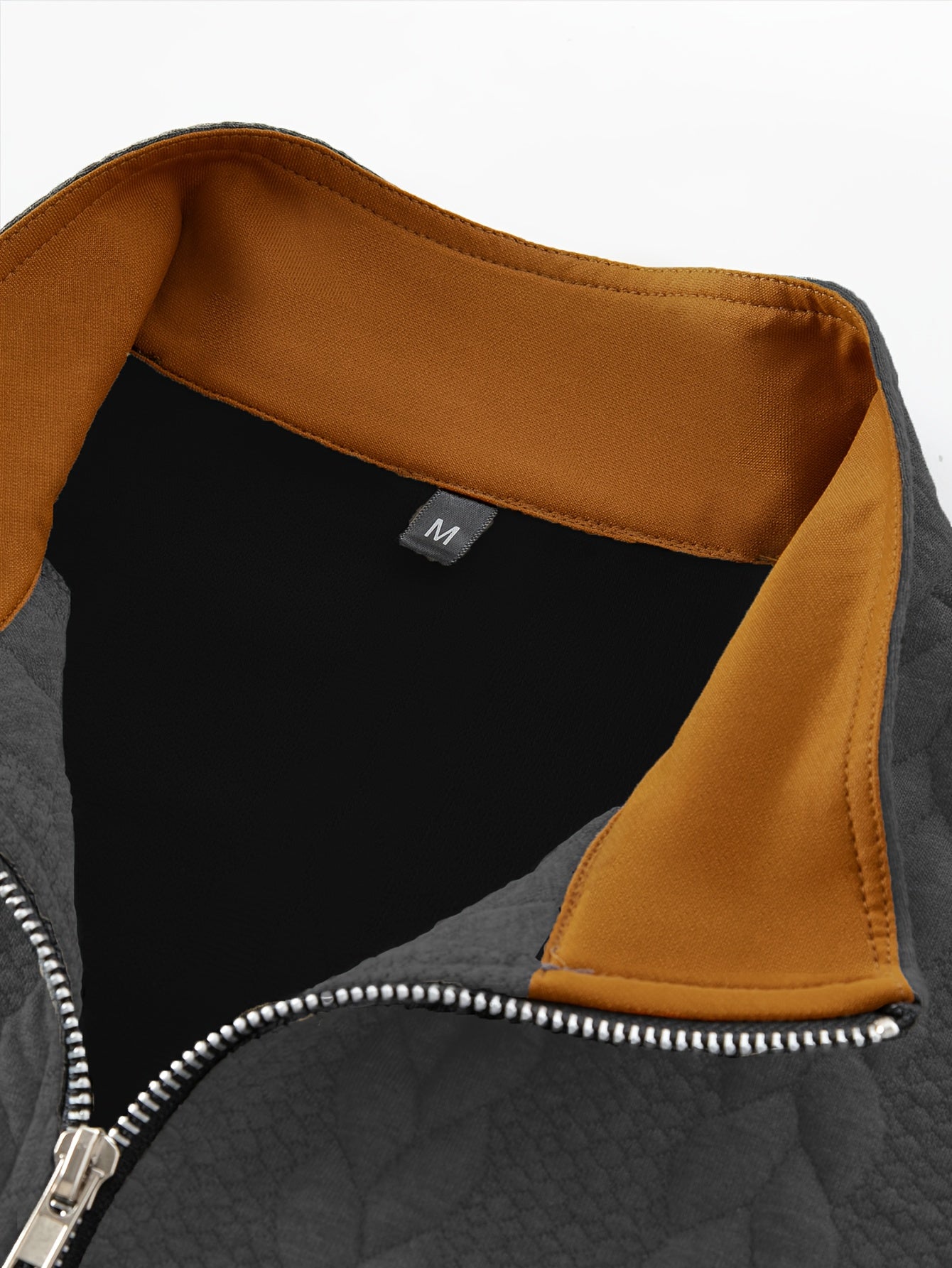 Men'S Light Blue Quilted Zip-Up Jacket - Casual Fall/Winter Outerwear with Stand Collar, Long Sleeves, and Front Pockets, Perfect for Casual Attire, Autumn Winter Apparel | Quilted Texture Jacket | Zippered Jacket