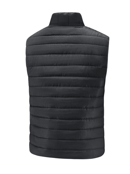 Men's Sleeveless Casual Polyester Vest - Lightweight & Warm