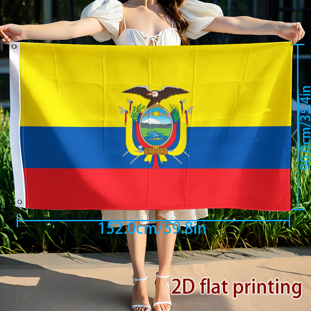 Ecuador Flag Polyester Hanging Decorative Fan Support Flag