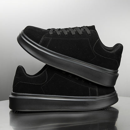 Men's Shoes, Unisex, Plus Size, Discounted Footwear, Versatile Black Skate Shoes, Fiber Fabric, Lightweight Casual Sneakers, Suitable for Outdoor Daily Commuting Activities - ayq