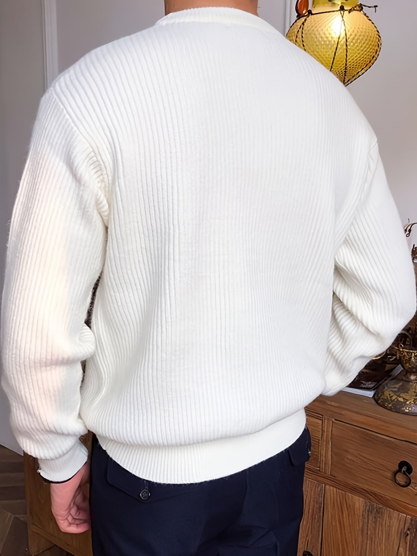 Light Mature Style Autumn/Winter Solid Color Basic Men's Long Sleeve Casual British Round Neck Pullover Knitted Turtlenecker