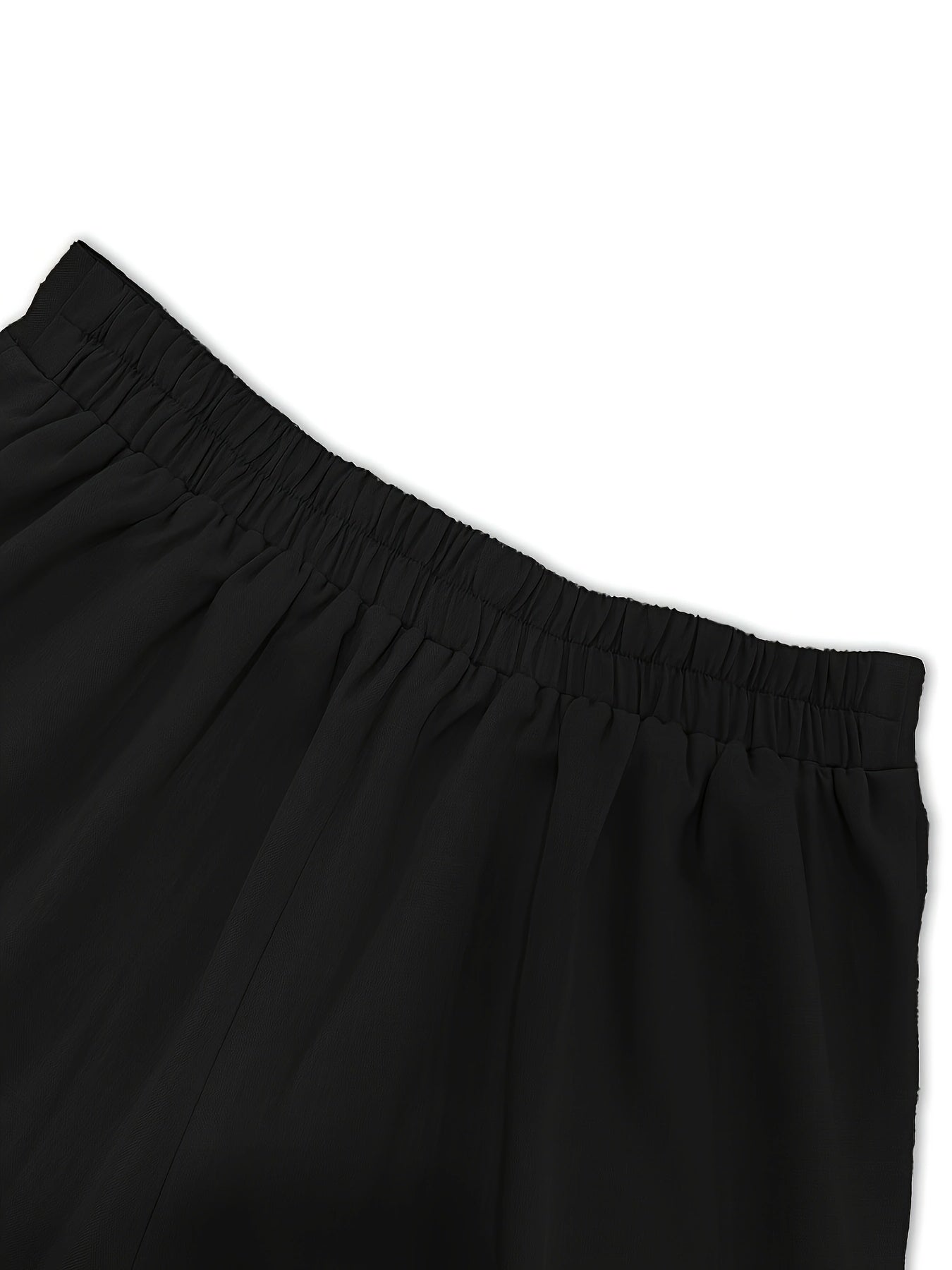 Women's Fashionable Set in Solid Color Top with Straight-Leg Pants, 2pcs Set for Elegant Style