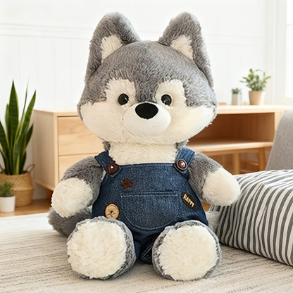 Cute Clothed Husky Plush Toy | Soft Fabric, Ideal for Christmas and Birthday Gifts, Conveys Warmth and Joy