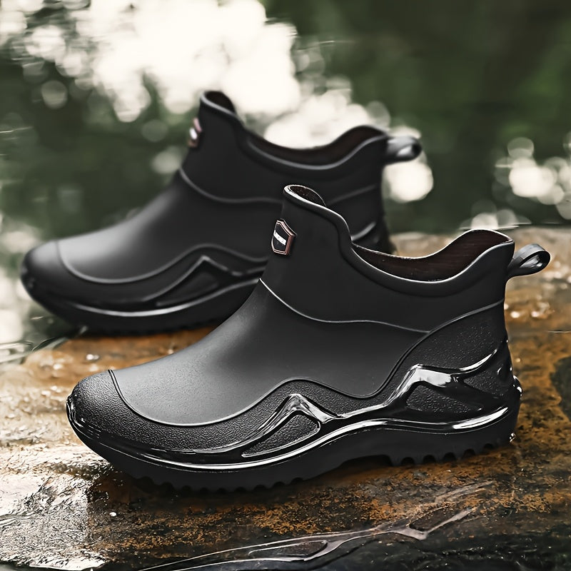 Men's All-Season Outdoor Slip-On Rain and Hiking Boots
