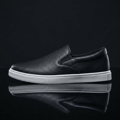 Men's Casual Slip-On White Sneakers, Lightweight All-Season Shoes
