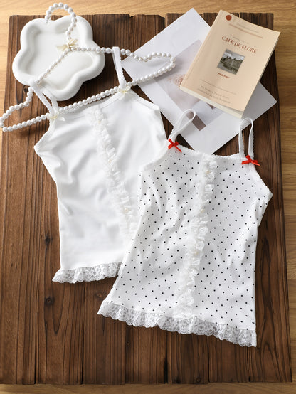 Girls' Soft Ribbed Base Layer Underwear Set with Lace Trim
