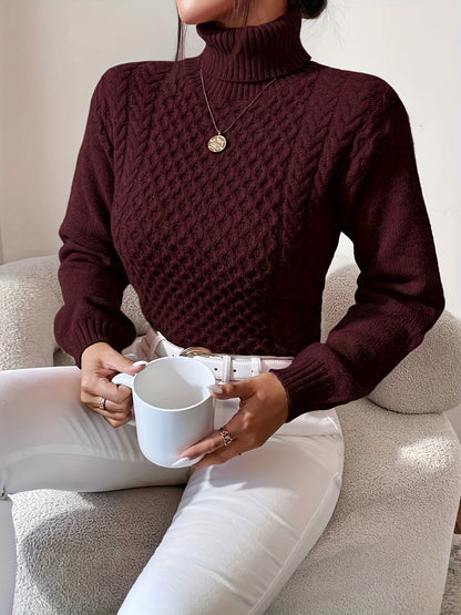 Women's High Neck Twisted Sweater