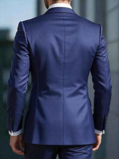 Men's Skinny Fit 2-Piece Suit Set with Blazer & Trousers